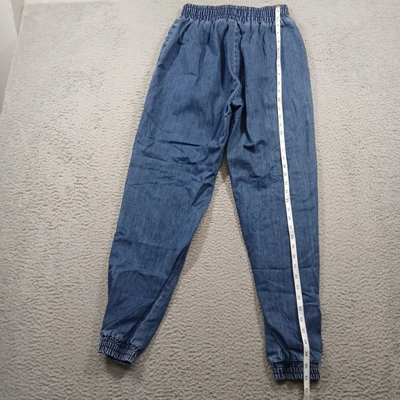 Naked Wardrobe Denim Jogger Pants Medium Wash Elastic Waist Size Medium EUC - Picture 11 of 12